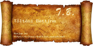 Töltési Bettina névjegykártya